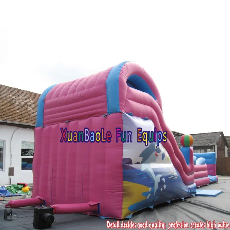Pink&Sky Blue Toddler Bouncy Castle Water Slide, Summer Play Equipment Jumping Jumper inflatable water slip n slide