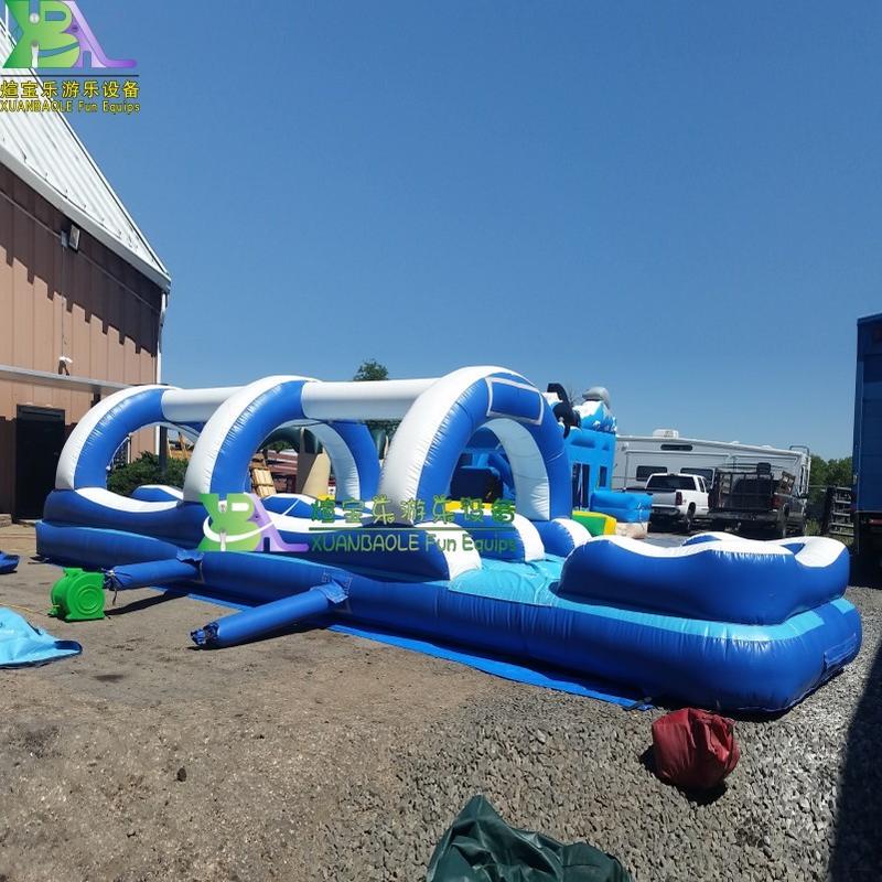 New Blue Wave inflatable slip N slide dual double lane inflatable slip slide, Backyard exciting inflatable slip n slide