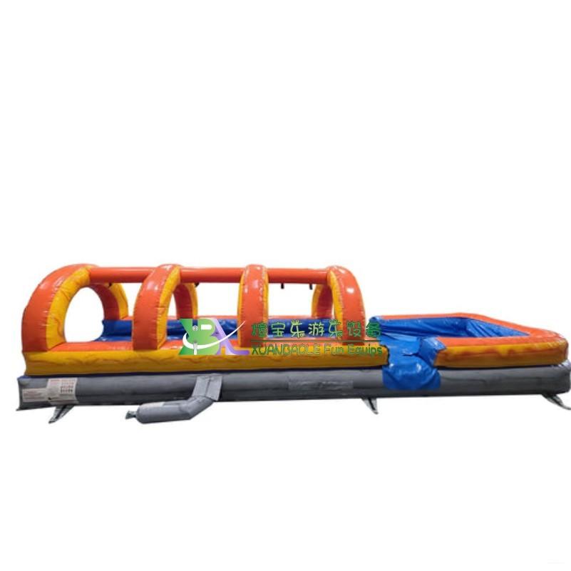 Yellow&Grey Marble Dual Lane Slip n Slide Garden Carnival Inflatable Wild Splash Pool Slide Water Slide