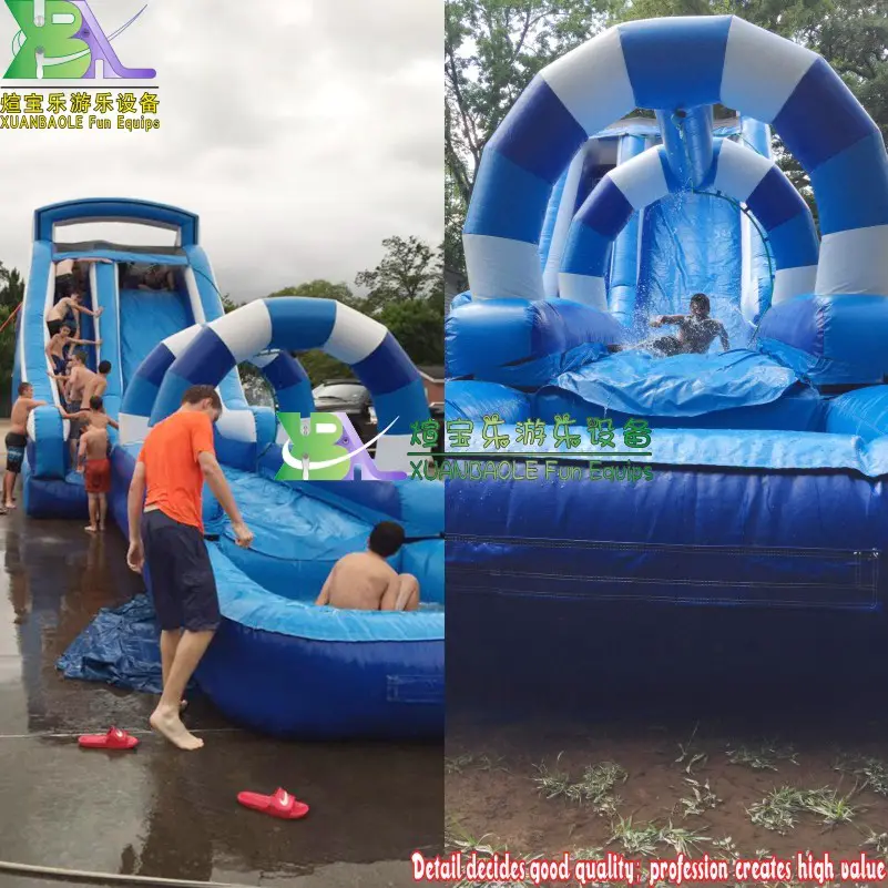 Garden Used Blue Crush Inflatable Water Slide With Slip n Slide, Inflatable Roaring River Water Slide Slip Slide
