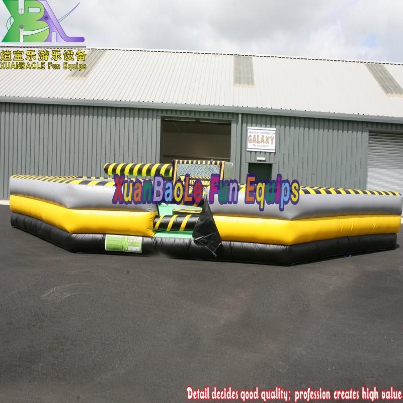 Mechanical Wipe out Challenge Inflatable Meltdown Sweeper Sport Game With Rotary Machine