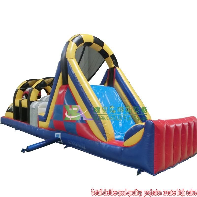 Fun Race Car Obstacle Course, Carnival interactive Inflatable Obstacle Run Challenge Sport Game