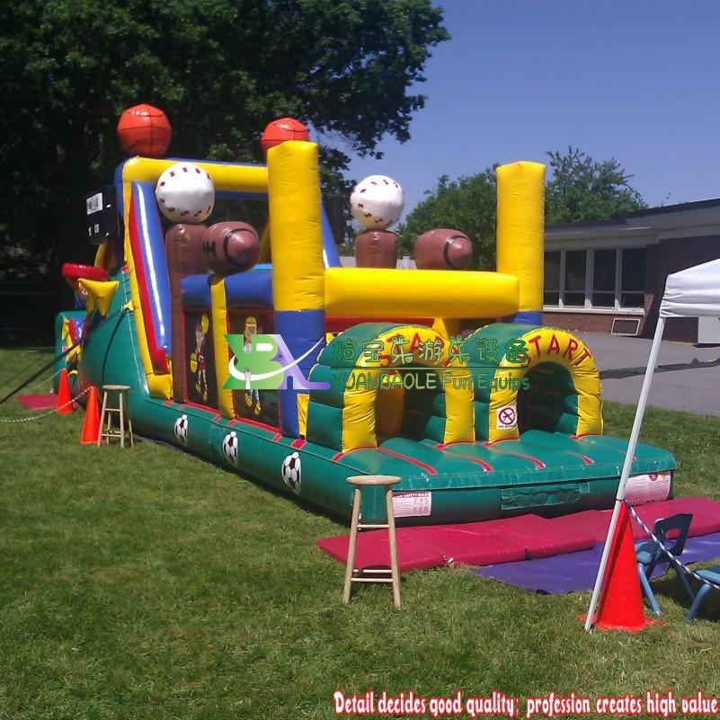 49FT Backyard Super Sports Obstacle Course, Party Rental Inflatable Bouncy Castle Game