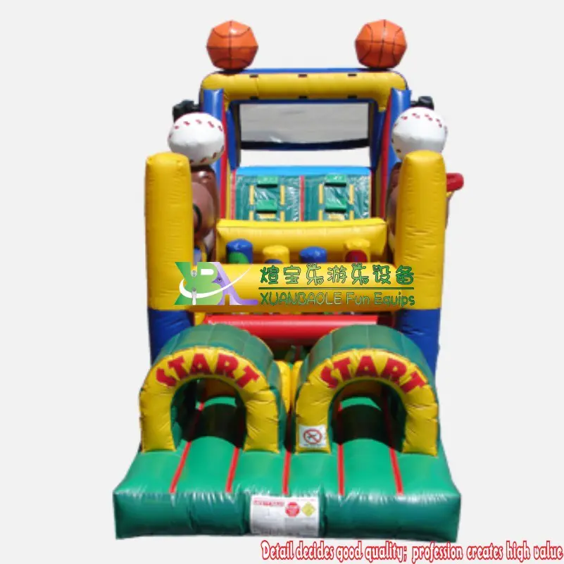 49FT Backyard Super Sports Obstacle Course, Party Rental Inflatable Bouncy Castle Game