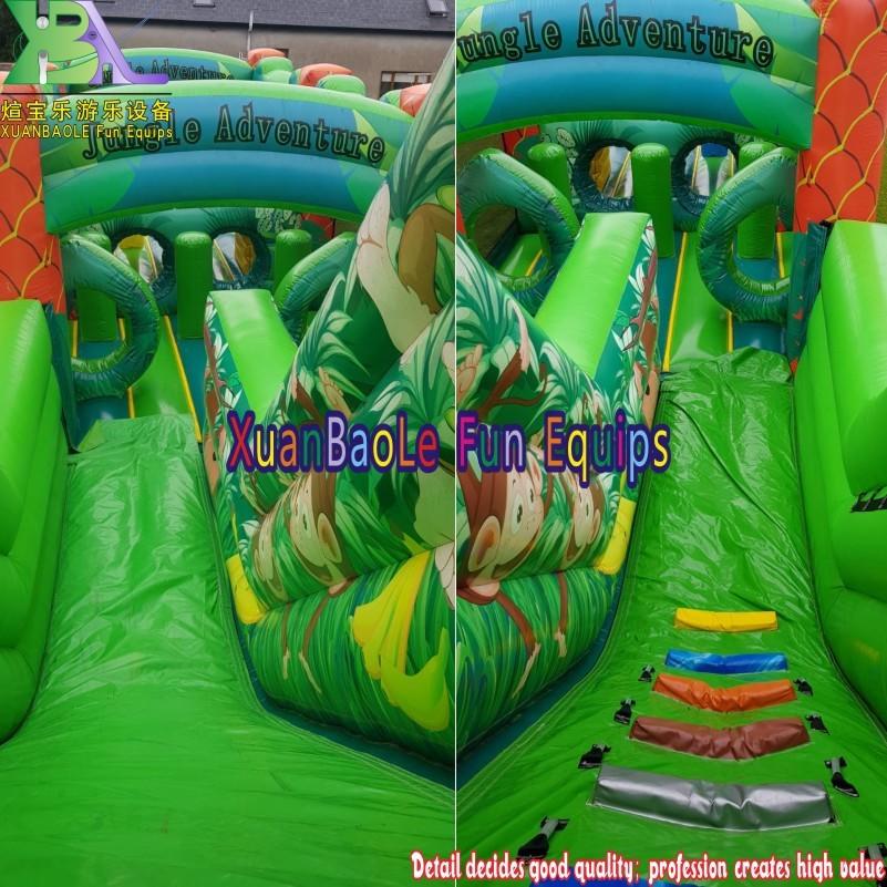 Jungle Adventure Themed Obstacle Course Inflatable Amusement Park/ Event Or Rentals