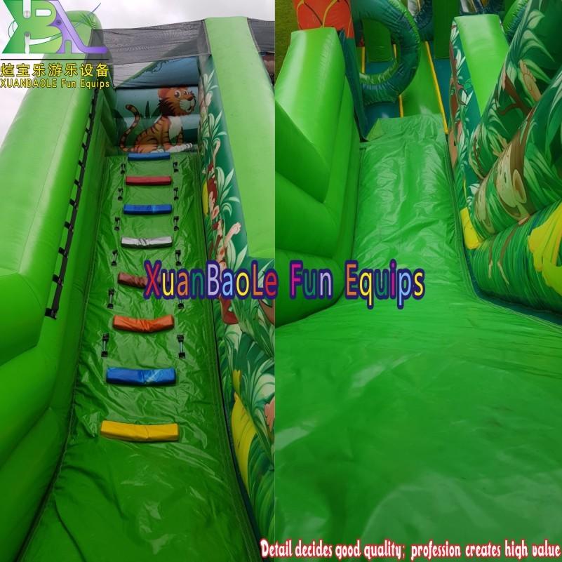 Fully Enclosed Jungle Adventure Themed Obstacle Course Inflatable Amusement Park/ Event Or Rentals