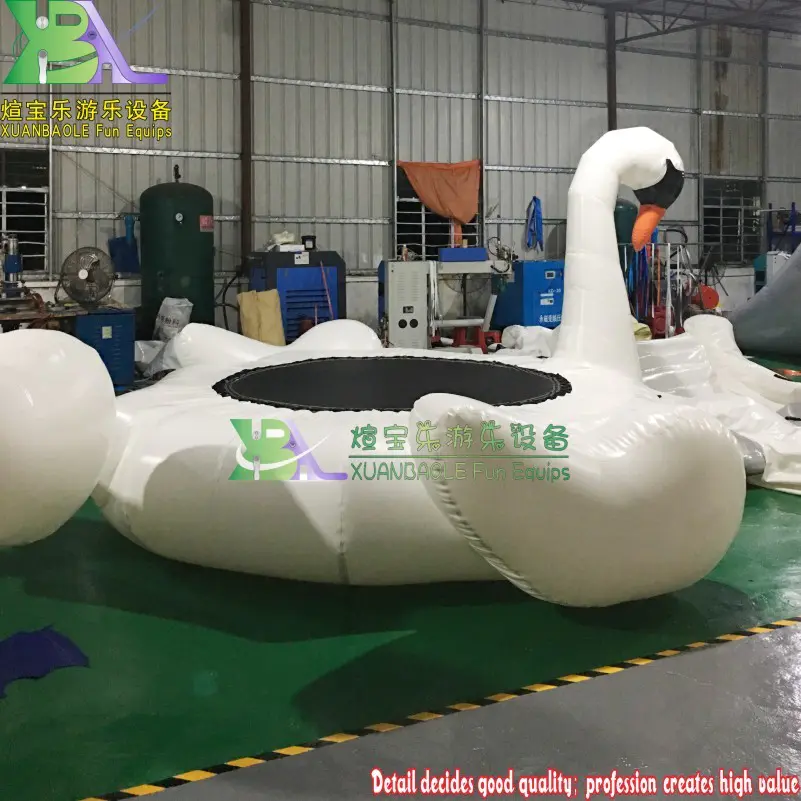 Guangzhou Customized Inflatable Water Park Pool Floating sea trampoline large inflatable swan for adult