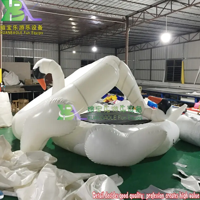 Guangzhou Customized Inflatable Water Park Pool Floating sea trampoline large inflatable swan for adult