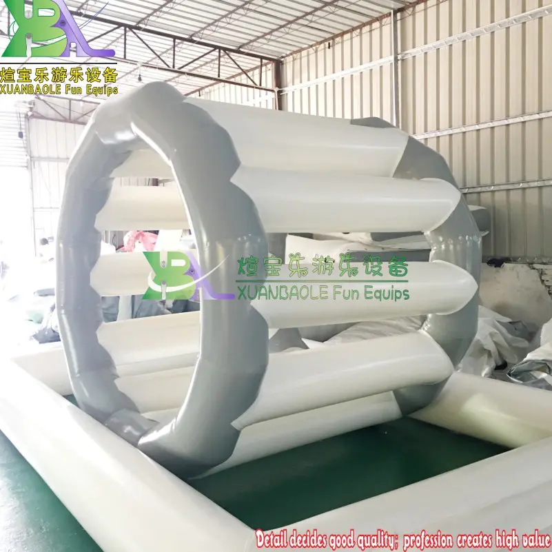 Water Play Equipment Inflatable Water Walking Roller Floating Toys Inflatable Walking Roller Wheel For Floating Water Park