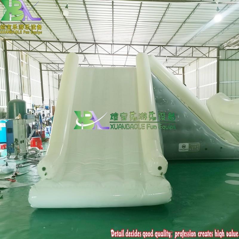 Korea Market Inflatable Aqua Park Floating Water Jumping Tower With Slide / Inflatable Climbing Water Slide
