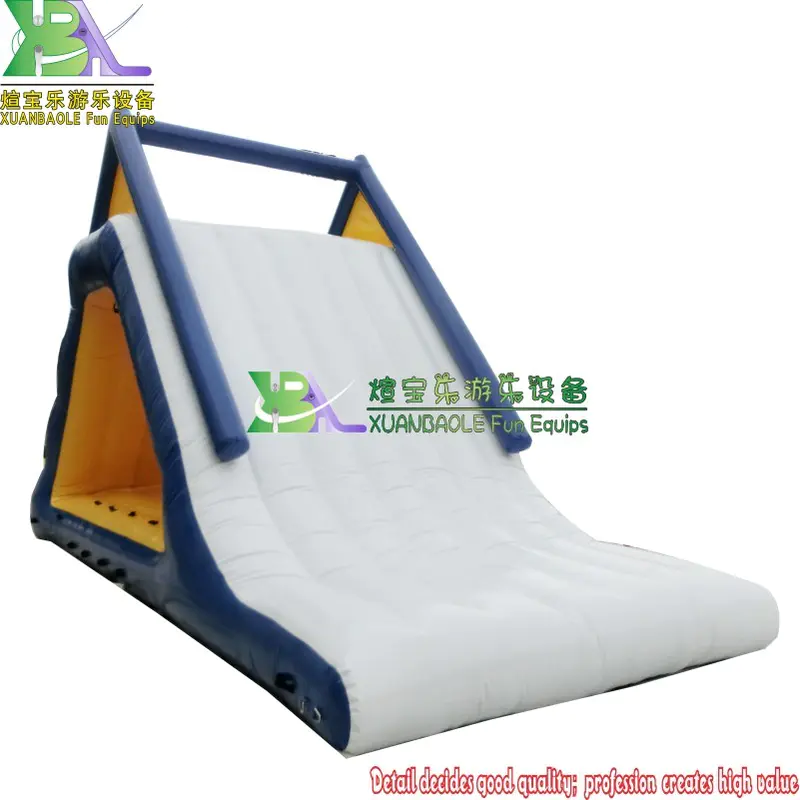 Commercial Water Entertainment Park Bouncy Air Filled Adult Obstacle Inflatable Water Rock Climbing Triangle Slide