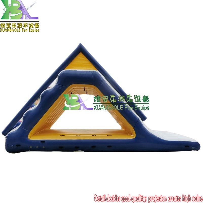 Commercial Water Entertainment Park Bouncy Air Filled Adult Obstacle Inflatable Water Rock Climbing Triangle Slide