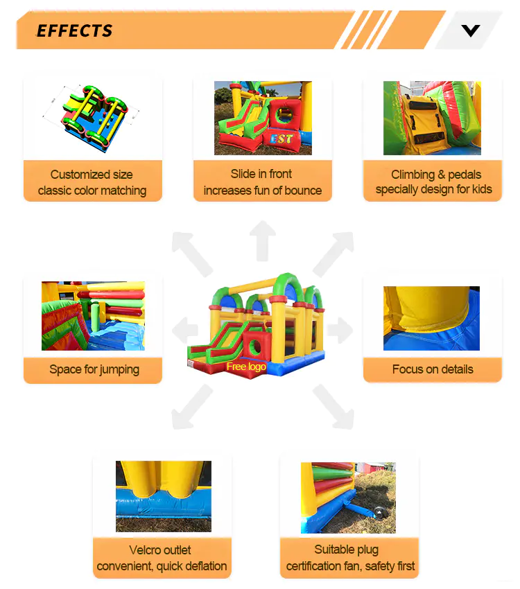 Multi play Inflatable Castle Bounce House With Slide Kids Jumping Combo