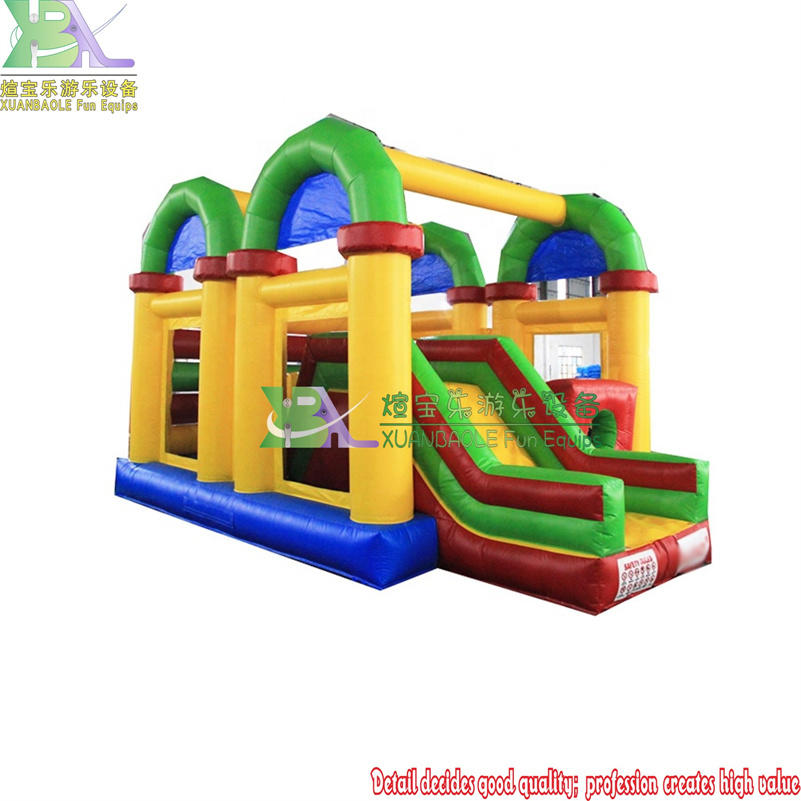 The Fun Multi-Color Inflatable Castle Bounce House With Slide Kids Jumping Combo