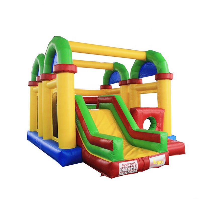 The Fun Multi-Color Inflatable Castle Bounce House With Slide Kids Jumping Combo