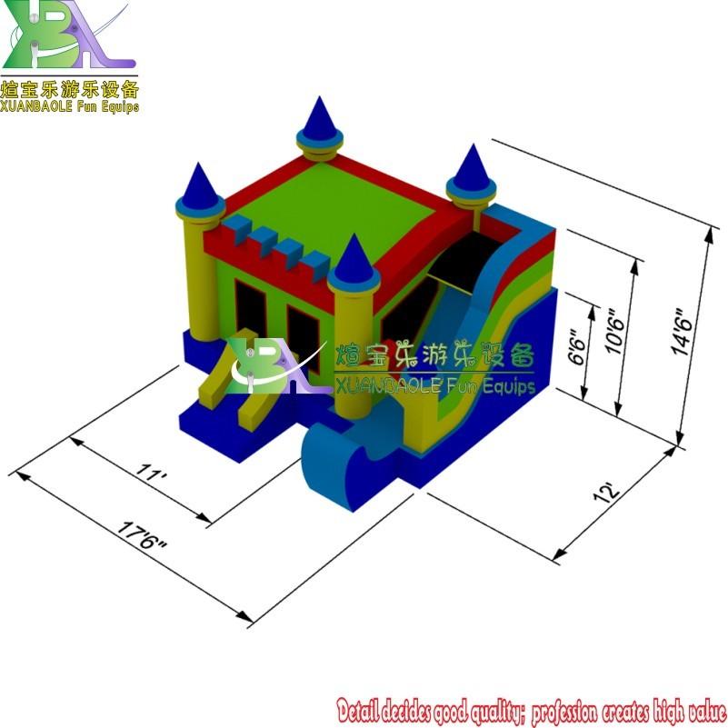 inflatable air castle bounce multiplay combo with slide for commercial use popular in Dubai