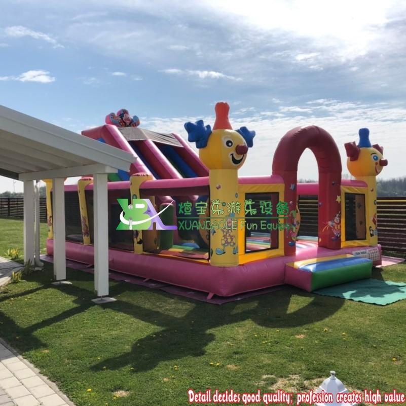 8x5m Outdoor Circus Inflatable Bounce House Fun Inflatable Clown Jumping Castle With Slide Commercial Inflatable Combo
