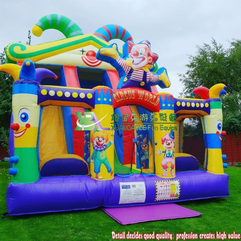 Circus Commercial Funny Inflatable Bouncer Slide Kids Inflatable Dry Slides