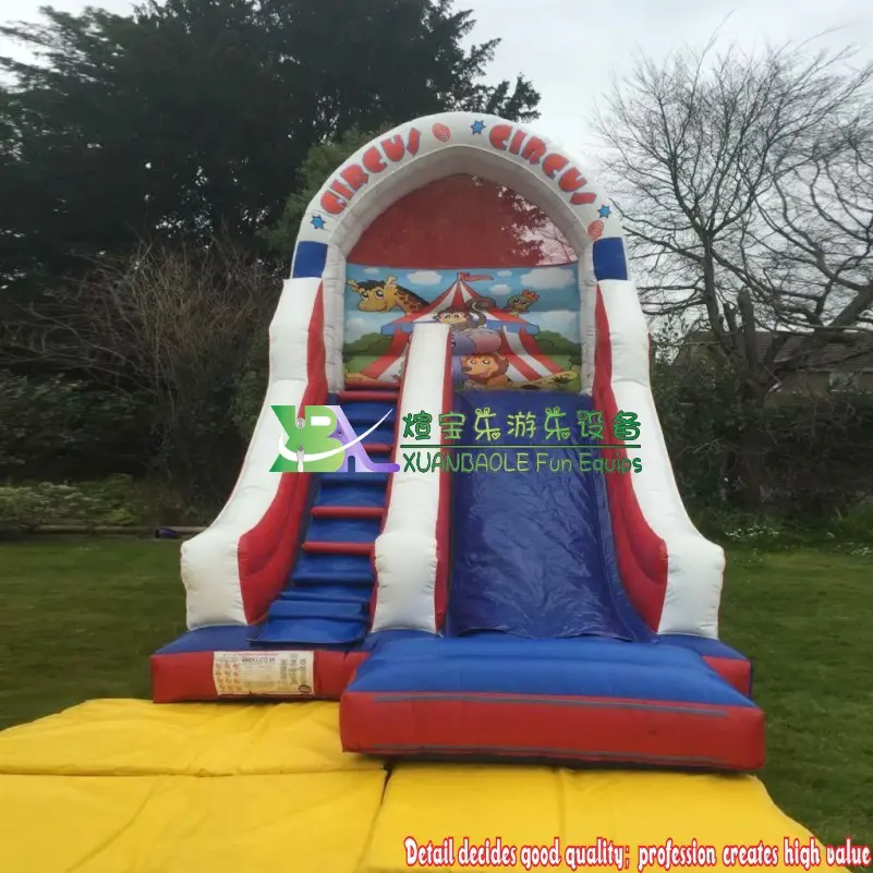 Children inflatable circus world dry slide carnival garden inflatable slide