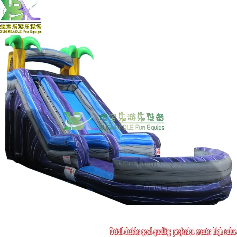 18ft Tall Marble Vinyl Inflatable Rainforest Water Slide Wet Slides With Swimming Pool For Backyard Family Use