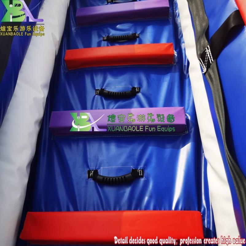 inflatable dual lane pool slide, Red&Blue Crush Bouncy Water Falls Wet Slide With Pool