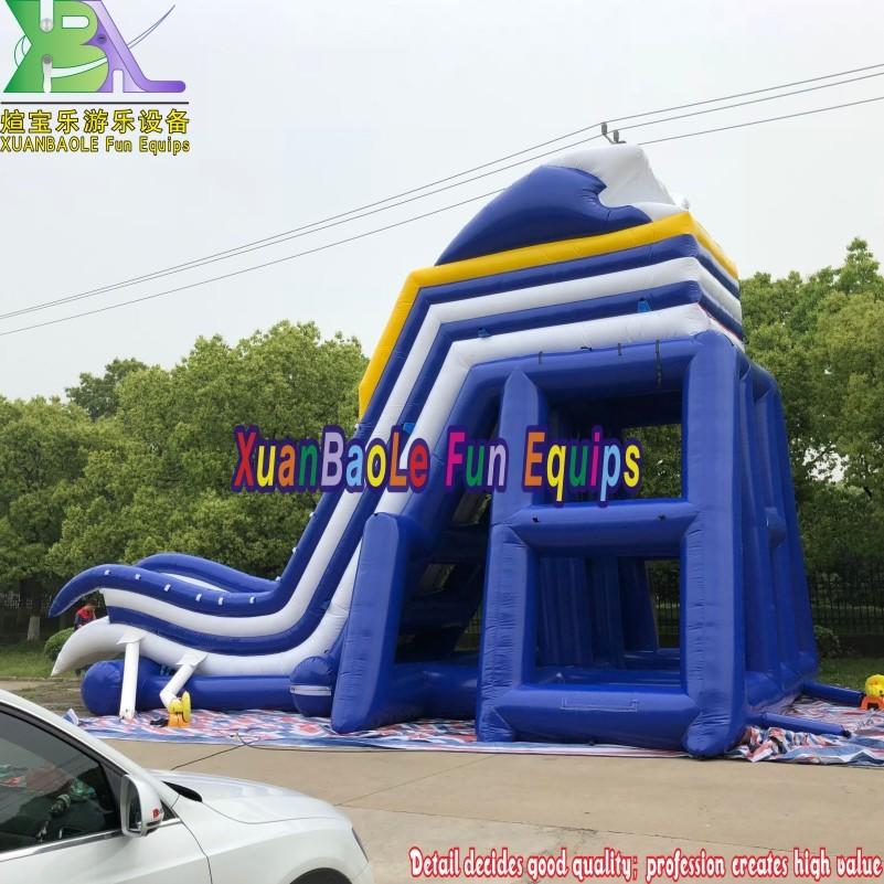 Camping Resort adult inflatable flying water slide for steel frame swimming pool