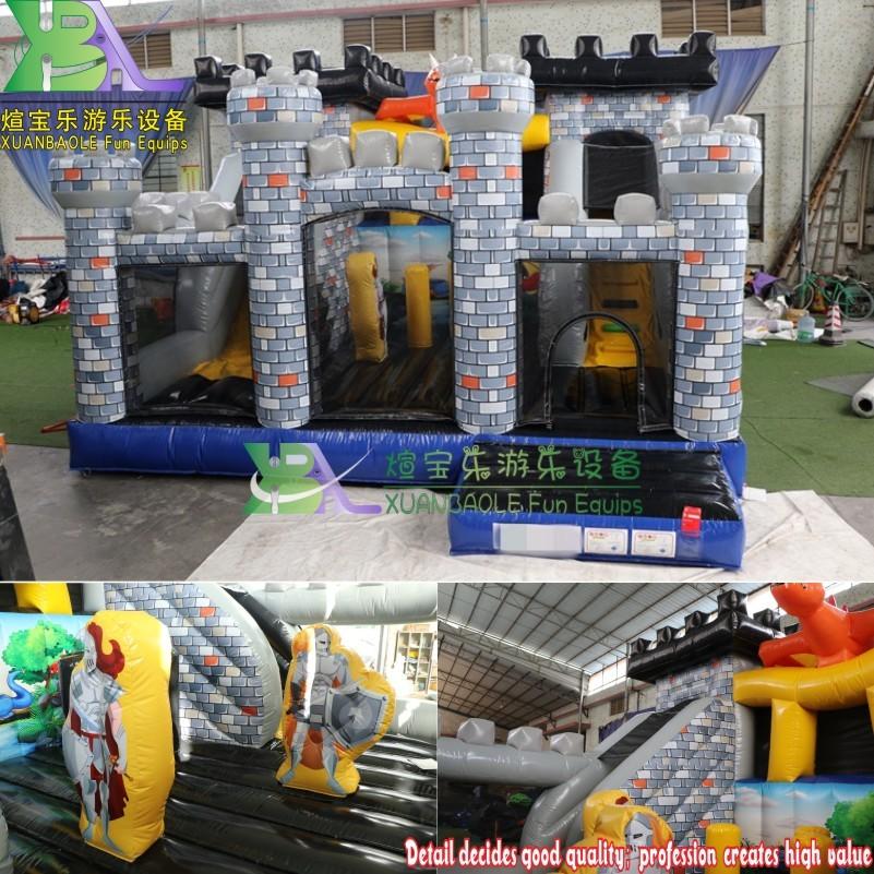 25x22x15ft Commercial Inflatable Roman Castle Bounce House Slide Jumping Moonwalk PVC Knight Castle Combo Course