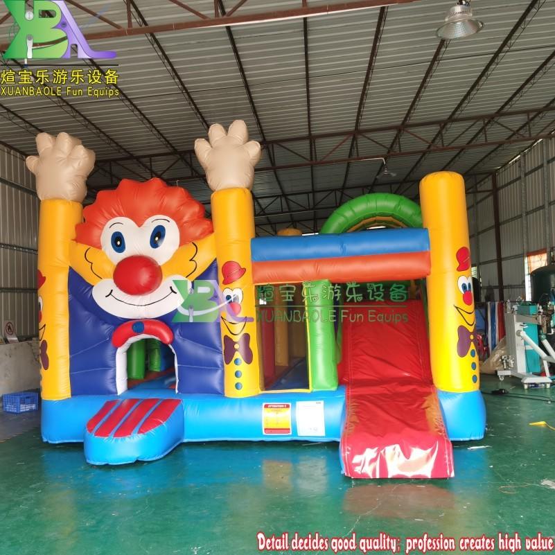 3-7 Years Children Commercial inflatable clown bounce house combo slide chateau gonflable jumping castle