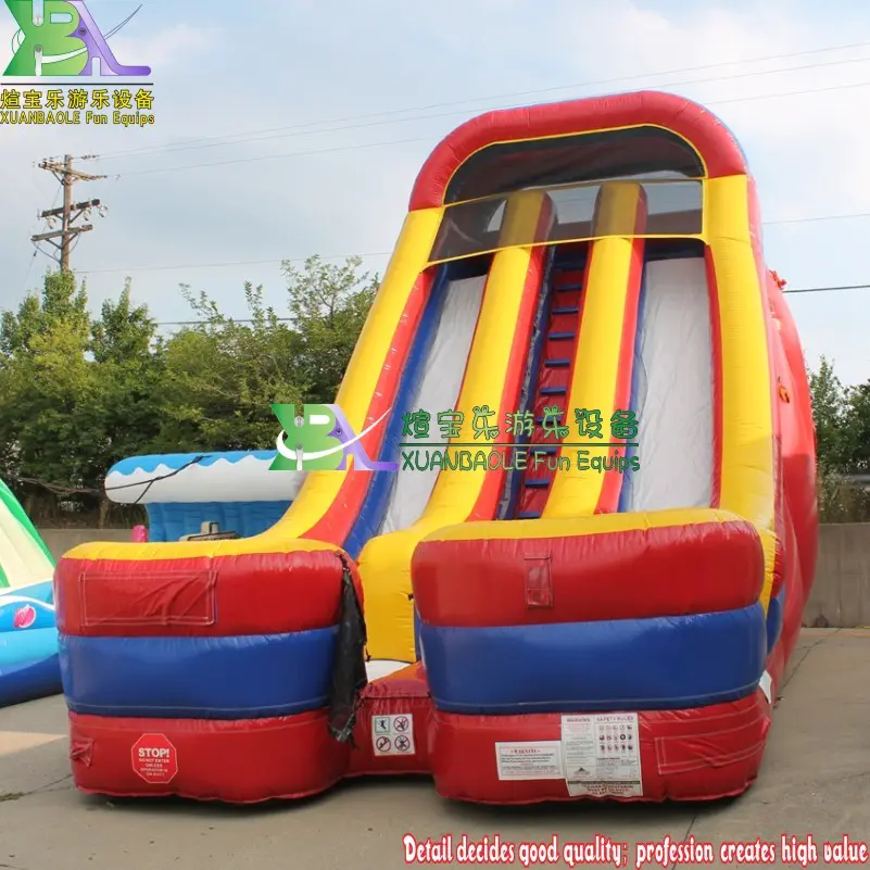 Backyard Double Lane Water Slide Inflatable Bounce Houses & Bouncy Water Slides With Two Jump Pools