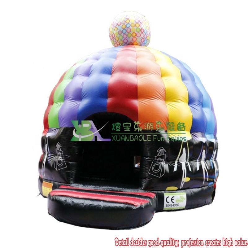 China Manufacture LED Light Ball Design Inflatable Disco Dome Dancing Bouncy Castle, Music Dome Tent Jumping Bouncer