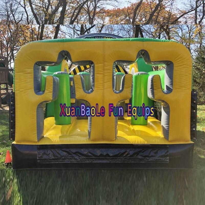 35' Caution Course Inflatable Obstacle Course, Commercial Heavy Duty Radical Rush Bouncy Course For Kids or adults