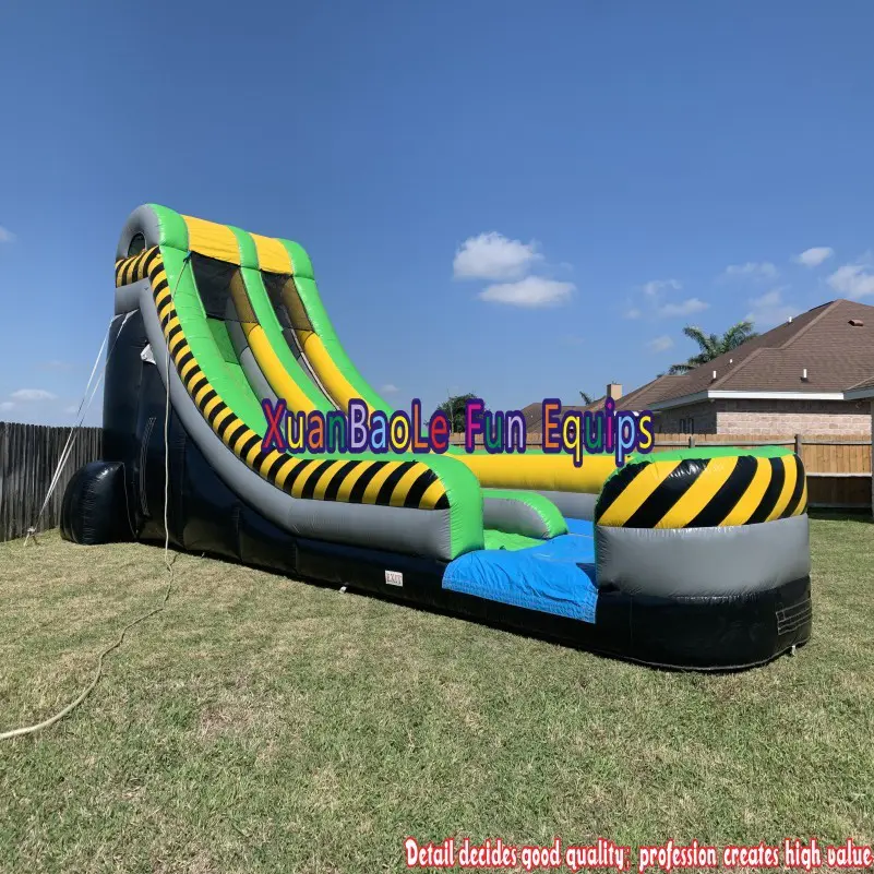 Exciting Adults or Kids Backyard Splash Bouncy Water Slide with pool, Fun Bouncing Time Inflatable Caution Water Slide