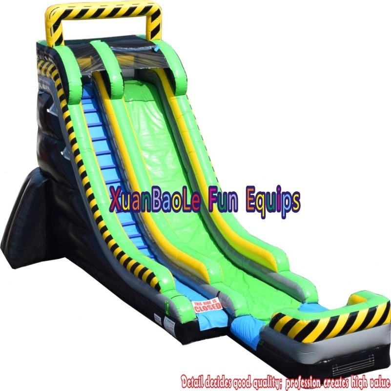 inflatable Caution passion water slide with pool, Inflatable Water Fun Slide