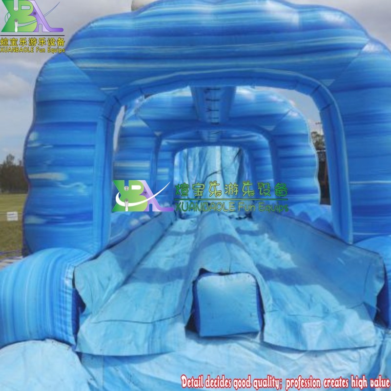 Mega blue crush screamer water slide, Marble Huge Inflatable Water Slip N Slide With Pool