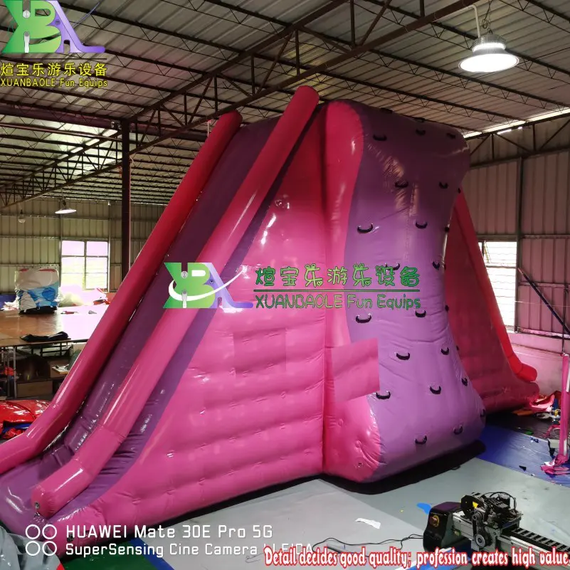 High-Quality Water Aqua Park New Floating Inflatable Climbing Water Jumping Tower Island With Double Side Slides Games