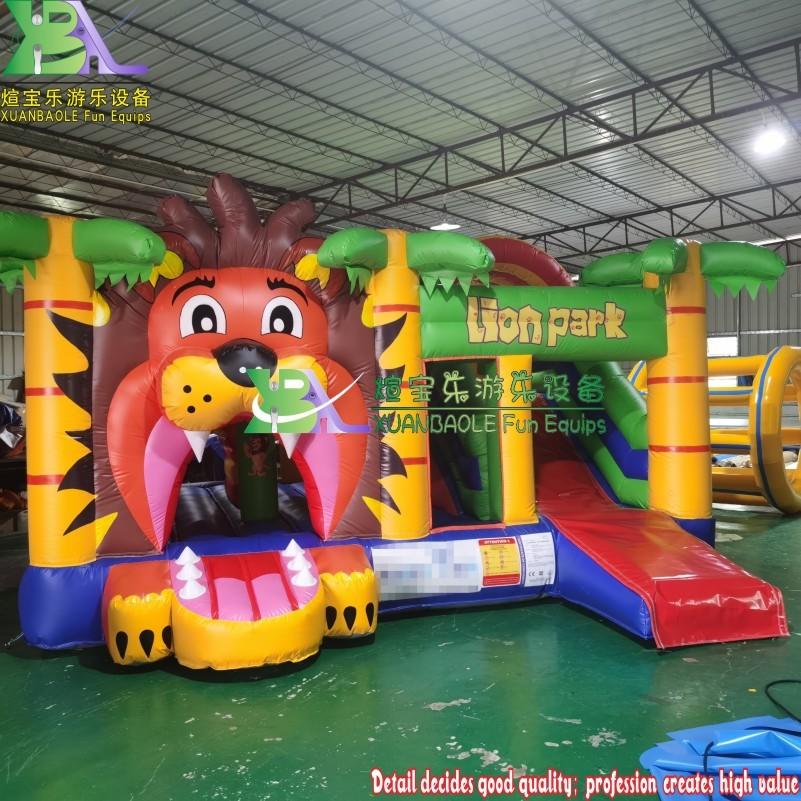 Jungle Lion bouncy castle Happy Lion Park Inflatable Child Combo Bouncer For Rental Hire