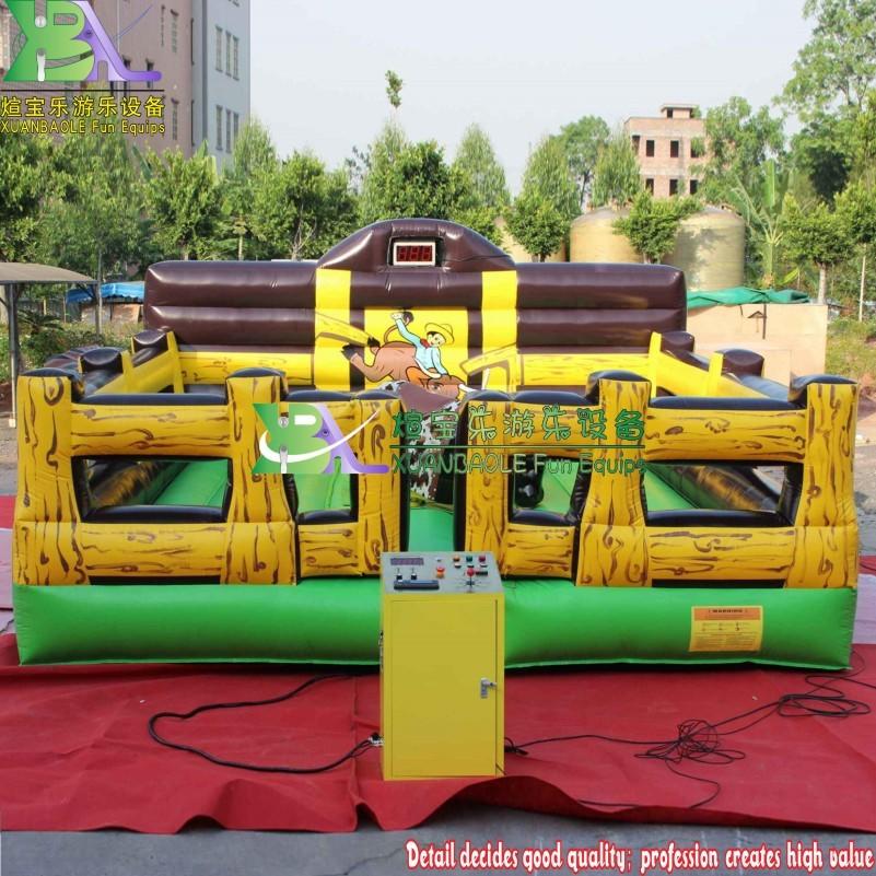 Deluxe Rodeo Mechanical Bull Ride, Mechanical Bull, Inflatable Amusement Ride With Counter Score Record Board