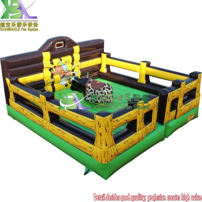 Deluxe Rodeo Mechanical Bull Ride, Mechanical Bull, Inflatable Amusement Ride With Counter Score Record Board