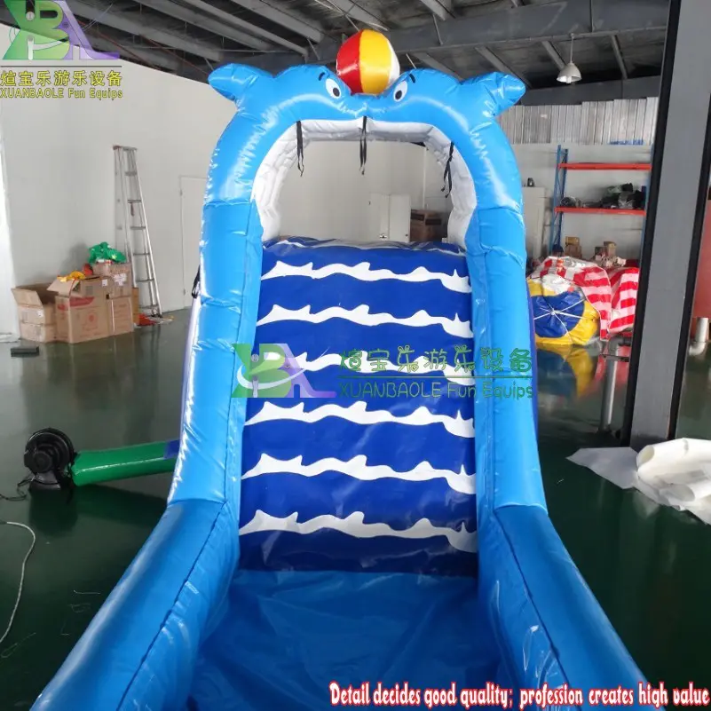 Customized Special Design Home Garden Use Blue Crush Inflatable Water Slide With Mini Pool