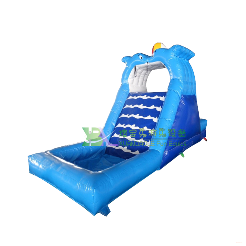 Customized Special Design Home Garden Use Blue Crush Inflatable Water Slide With Mini Pool