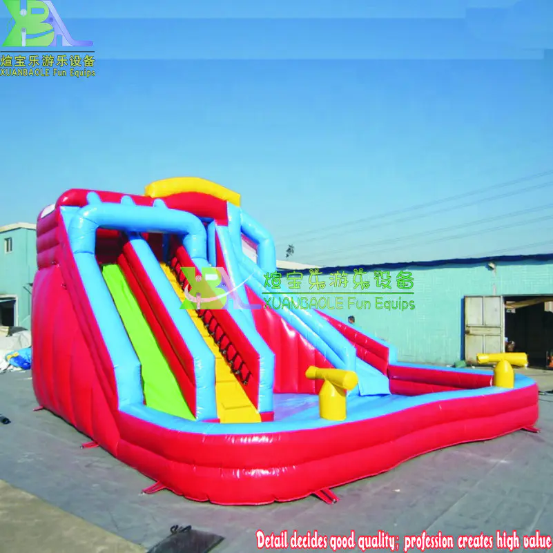 Kids Water Slides With Pool And Cannon Backyard Mini Inflatable Water Slide Pool Park