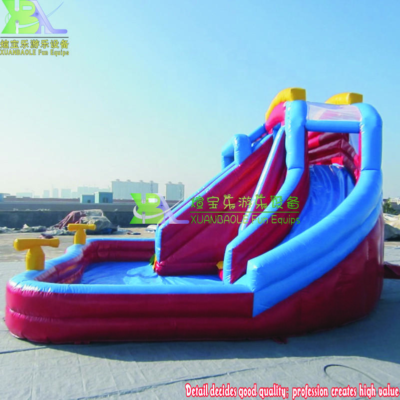 Summer Colorful inflatable double Lanes water slide wet Pool Slide bouncer Inflatable Water Slides For kids and adults