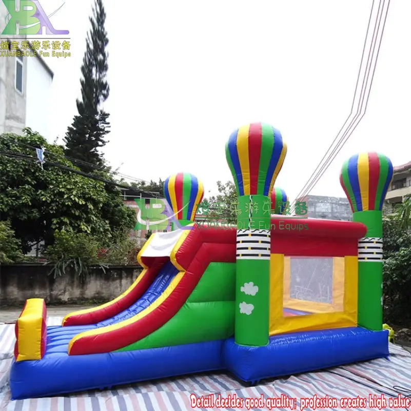 Hot Air Balloon Bounce House Wet or Dry Water Slide Combo, Kids Jumping Bouncer House Fun Party Inflatable Games