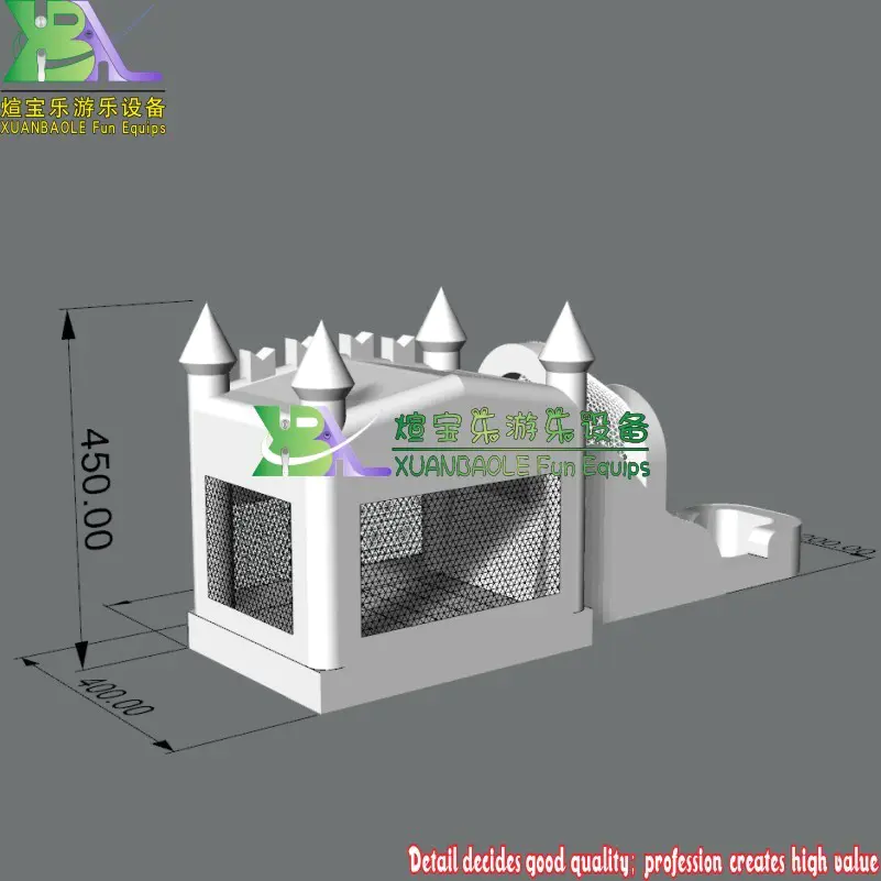 Commercial Wet / Dry Inflatable Combo , 0.55MM PVC White Wedding Inflatable Castle Wet Slide With Pool