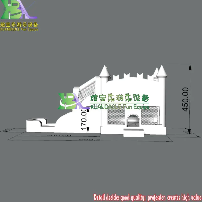 Commercial Wet / Dry Inflatable Combo , 0.55MM PVC White Wedding Inflatable Castle Wet Slide With Pool