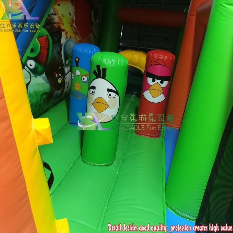 Inflatable Angry The Birds Combo Bouncer With Slide, Large Inflatable Jumping Bouncer Combo Bouncy Castle For Kids