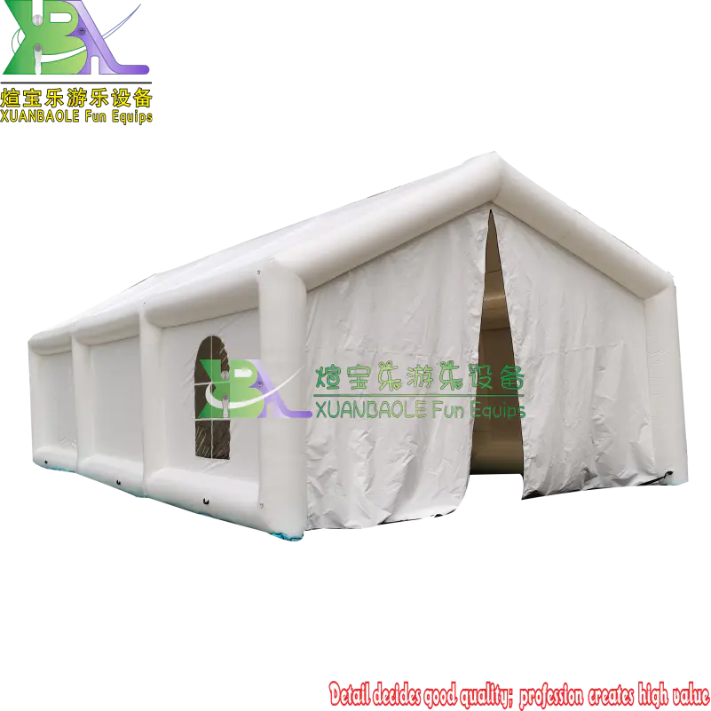 Durable And Waterproof Airtight Custom White PVC Inflatable Car Spray Paint Booth With Air Pump, Air Sealed Inflatable Tent Exhibition Hall
