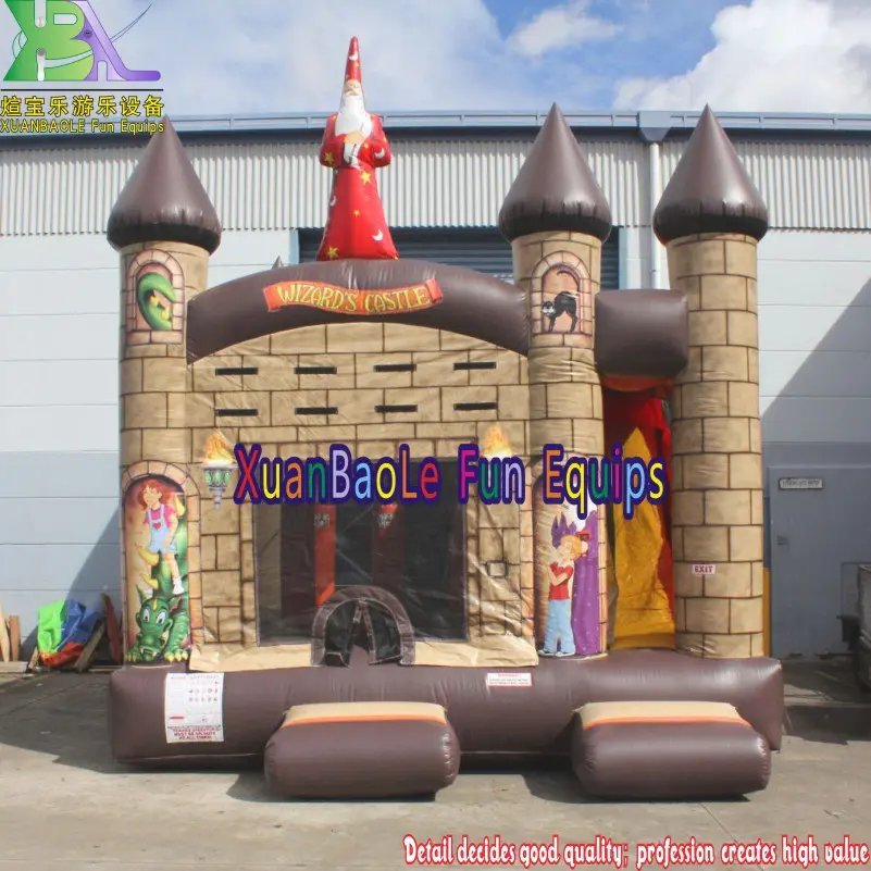 Wizard's Castle Combo Bounce House For Kids Rental Party, 4 in 1 Inflatable Jumping Bouncer Combo