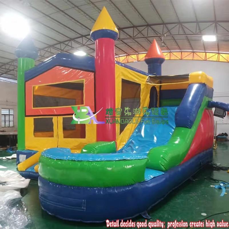 Commercial Kids Inflatable Water Wet Dry Combo Bouncer Castle With Pool With Logo / Banner Printing