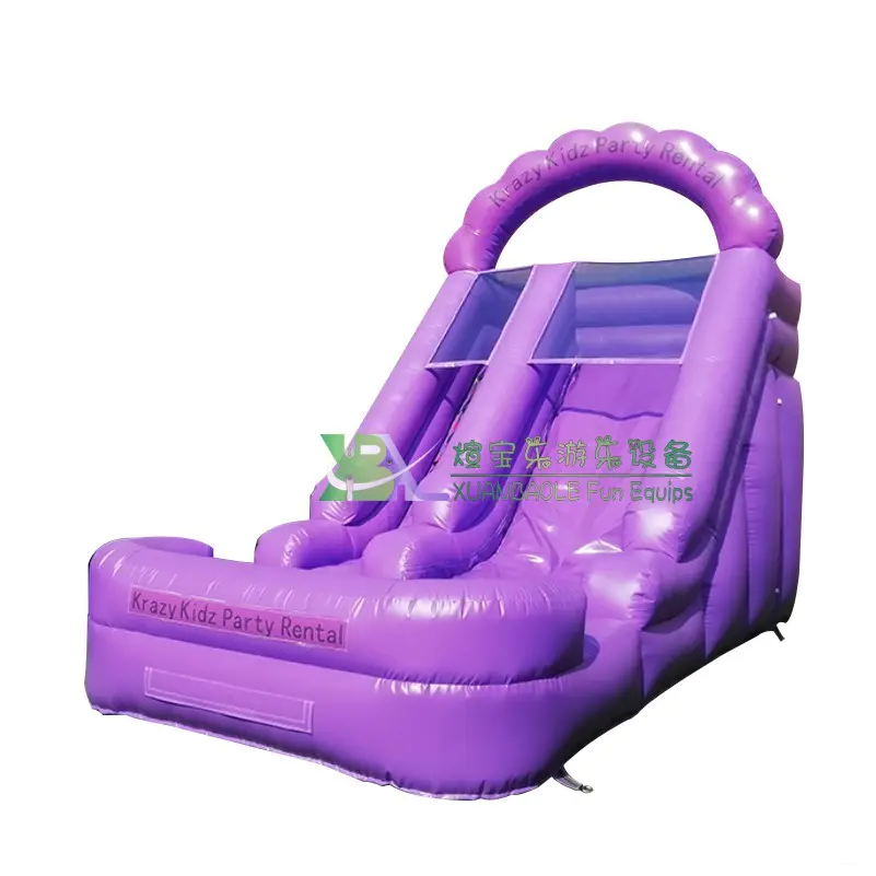 15' Commercial Inflatable Water Slide, Ourdoor Party Inflatables Purple Bouncy Slide With Blower